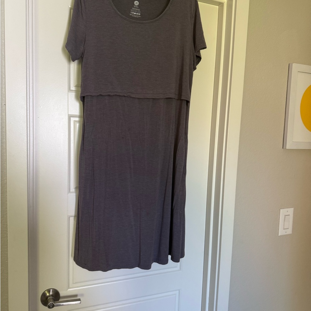 Kindred Bravely Charcoal Nursing Midi Dress